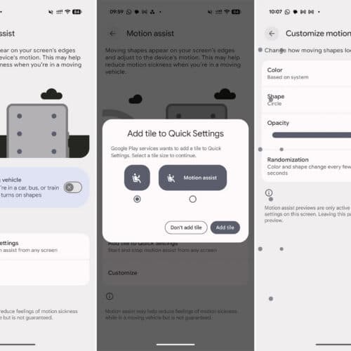 Google's anti-nausea Motion Assist dots finally rolling out on Android