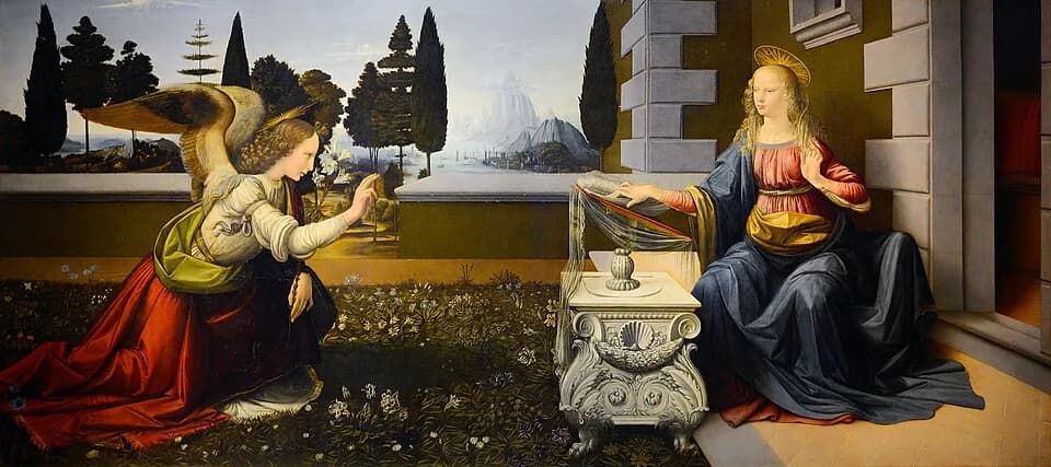 #8 Annunciation — Leonardo da Vinci — Top 10 Italian Renaissance Artworks